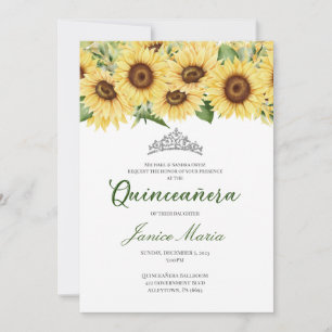 Inbjudan till solros Tiara Quinceañera