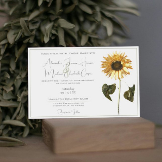 Inbjudan till solrosbröllop (Sunflower Wedding Invitation)