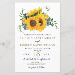 Inbjudan till solrosbröllop i budgeten