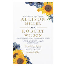 Inbjudan till solrosbröllop i budgeten