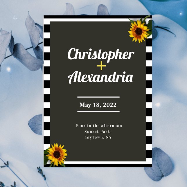 Inbjudan till solrosbröllop på enkel Elegant (Skapare uppladdad)