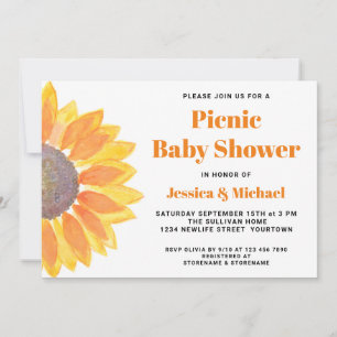 Inbjudan till Solrosfonisk Par Baby Shower