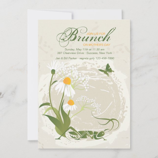 Inbjudan till sommarblommor i Mors dag (Framsida)