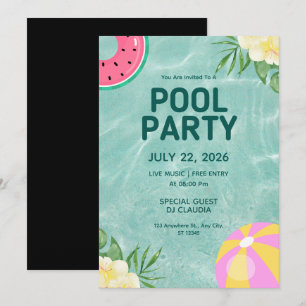 Inbjudan till sommardagen i Bassäng Party