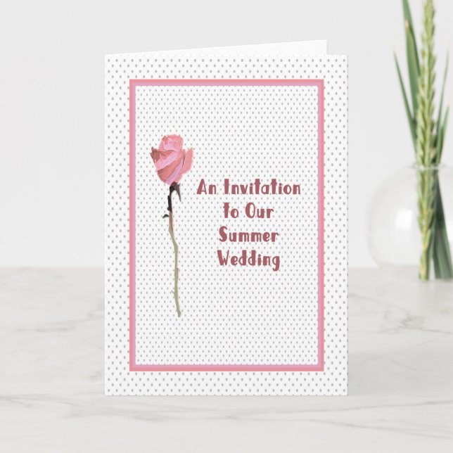 Inbjudan till sommaren Bröllop Ro och Polka dots (Framsida)