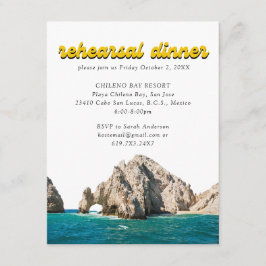 Inbjudan till sommarmiddag för Cabo Bröllop Elegan