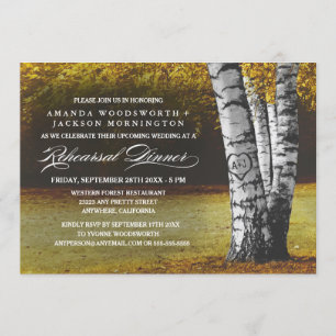 Inbjudan till sommarmiddag i Fall Birch Träd Rehea