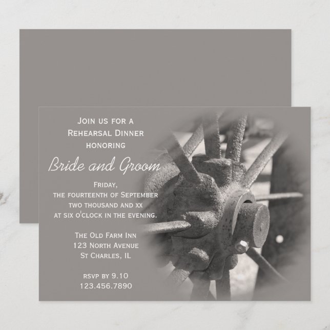 Inbjudan till sommartid för godsvagn Wheel Land (Fram/baksida)