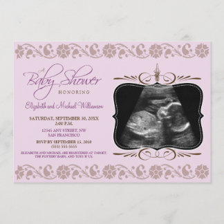 Inbjudan till Sonogram Baby Shower (lilac)