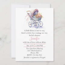 Inbjudan till söt Pram Baby Shower