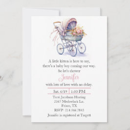 Inbjudan till söt Pram Baby Shower