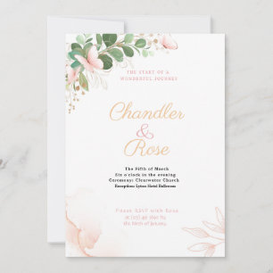 Inbjudan till söt Rosa Butterfly Wedding