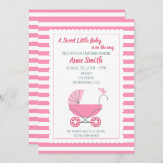 Inbjudan till söt rosa- i Flicka Shower