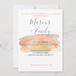 Inbjudan till söt Watercolor Minimalist Wedding
