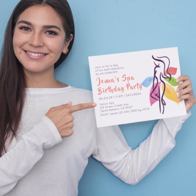 Inbjudan till Spa Avslappning Födelsedagsfest (Skapare uppladdad)