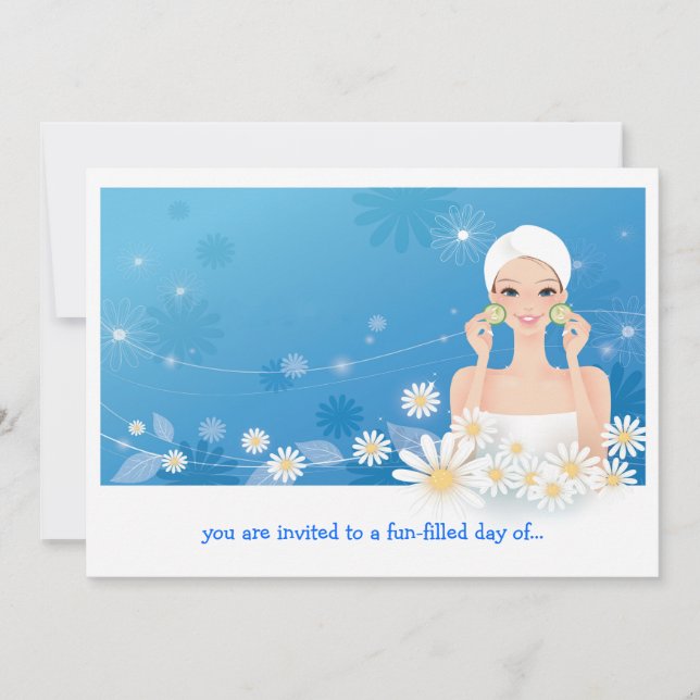 Inbjudan till Spa-fest på födelsedagen (Framsida)