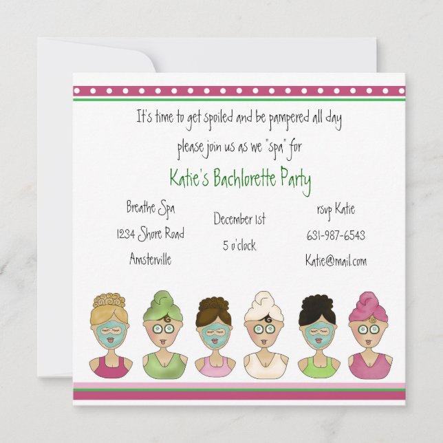 Inbjudan till Spa Girls (Framsida)