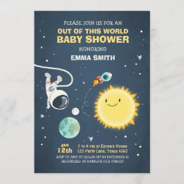 Inbjudan till Space Baby Shower från världen