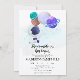 Inbjudan till Space Baby Shower Galaxy Rymden