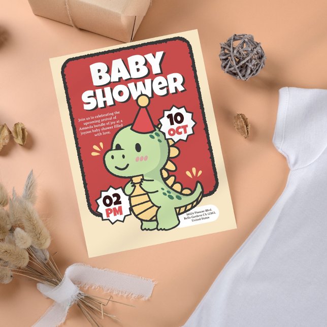 Inbjudan till spädbarnshögtalare för Cute Dinosaur (Skapare uppladdad)