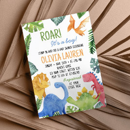 Inbjudan till spädbarnshögtalare för Cute Dinosaur