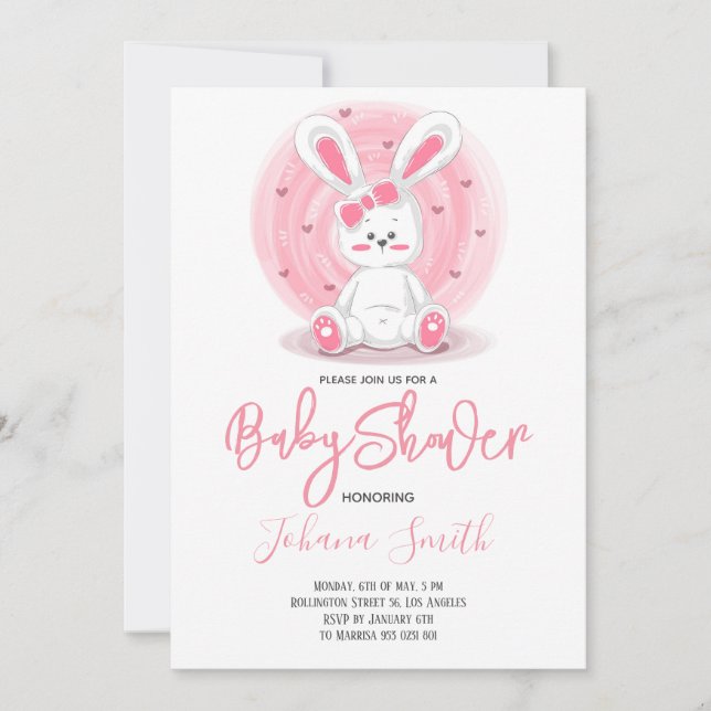 Inbjudan till spädbarnshögtalare för kute Rosa (Framsida)