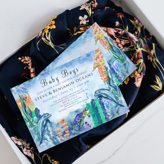 Inbjudan till spädbarnshuggare för tvillingpojkar  (Skapare uppladdad)