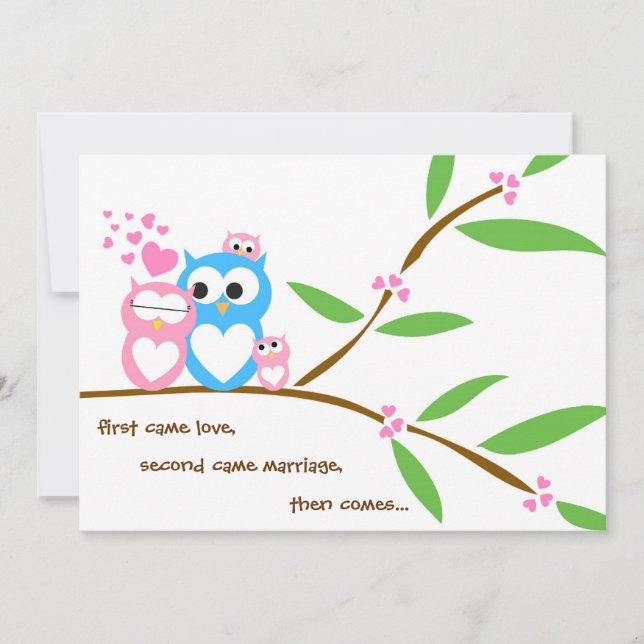 Inbjudan till spädbarnsskor i Flicka Uggla (Framsida)