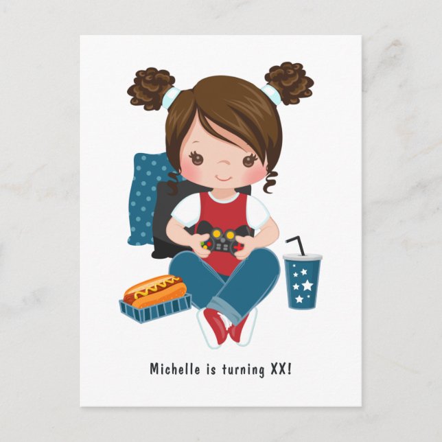 Inbjudan till spel för flickspel - nattvideokamera (Framsida)