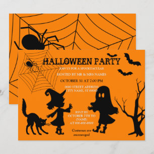 Inbjudan till Spindelnät Black Cat Halloween