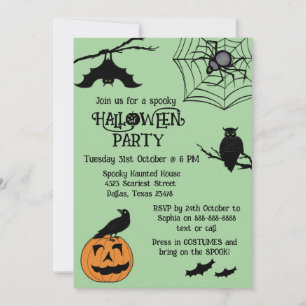 Inbjudan till Spökider Halloween fest för barn