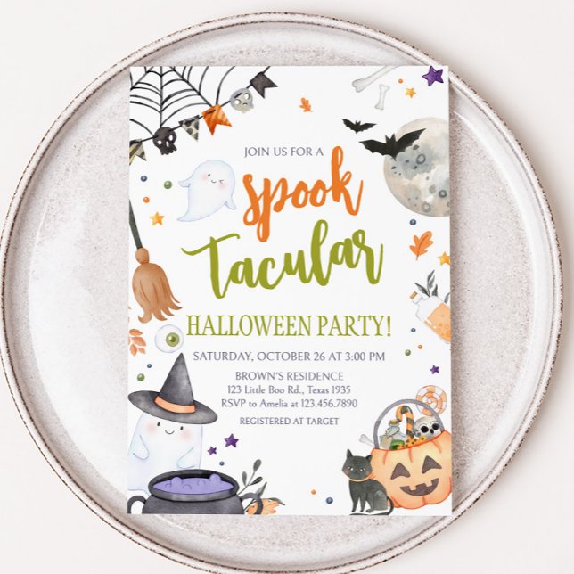 Inbjudan till Spooktacular Kids Halloween fest (Spooktacular Halloween Party Invitation)