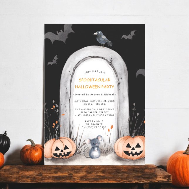 Inbjudan till Spooktacular scoky Halloween fest (spooktacular halloween party invitation , fully editable , ideal for a family party)