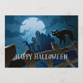 Inbjudan till Spooky Black Cat Halloween