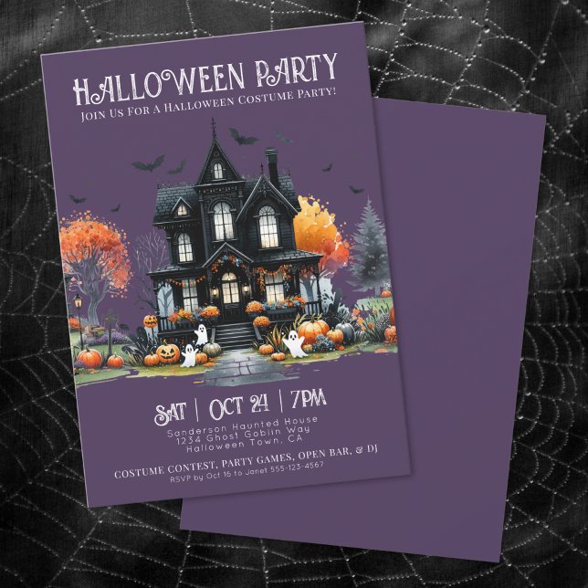 Inbjudan till Spooky Costume Halloween fest (Spooky Costume Halloween Party Invitation)