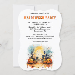 Inbjudan till Spooky Creepy Pumpkins Halloween fes
