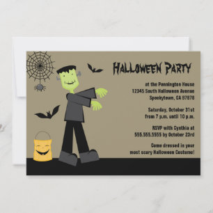 Inbjudan till Spooky frankenstein fladdermus hallo