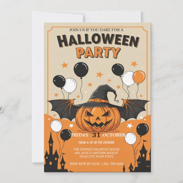 Inbjudan till Spooky Halloween fest (Framsida)