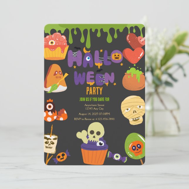 Inbjudan till Spooky Halloween fest (Stående Fram)