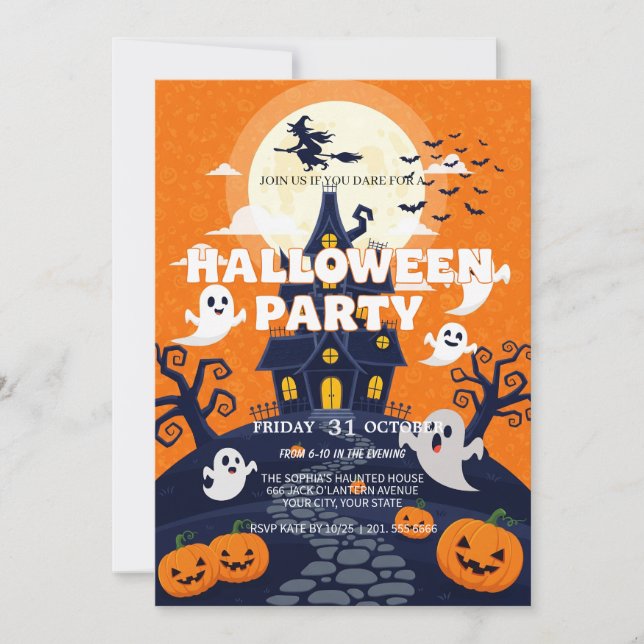 Inbjudan till Spooky Halloween fest (Framsida)