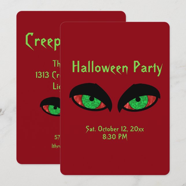 Inbjudan till Spooky Halloween fest (Fram/baksida)