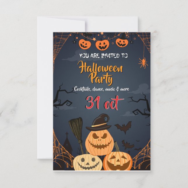 Inbjudan till Spooky Halloween fest (Framsida)