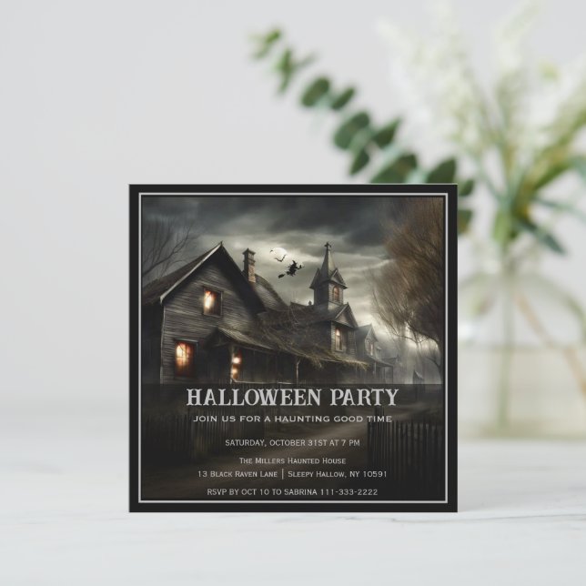 Inbjudan till Spooky House Halloween fest (Stående Fram)