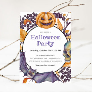 Inbjudan till Spooky Pumpkin Halloween fest