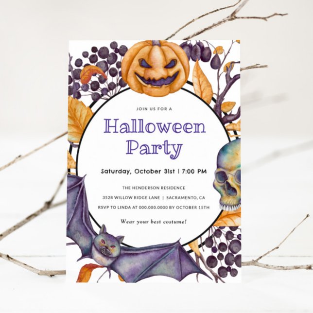Inbjudan till Spooky Pumpkin Halloween fest (Skapare uppladdad)