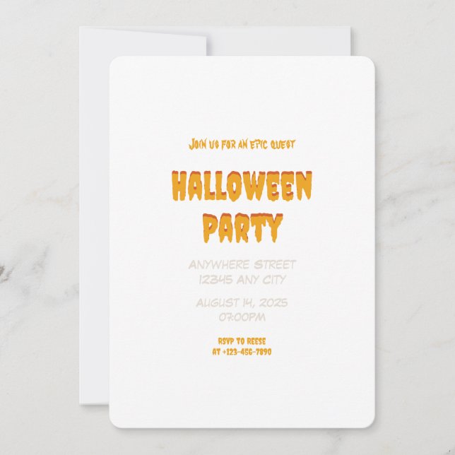 Inbjudan till Spooky Sak Halloween fest (Framsida)