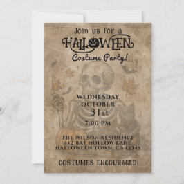 Inbjudan till Spooky Skeleton Halloween fest