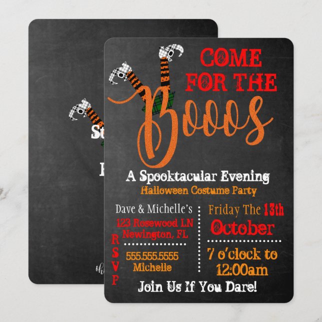 Inbjudan till Sprit och Boo Halloween fest (Fram/baksida)