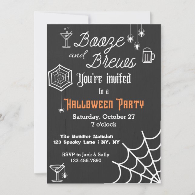 Inbjudan till Sprit och Brews Halloween fest (Framsida)