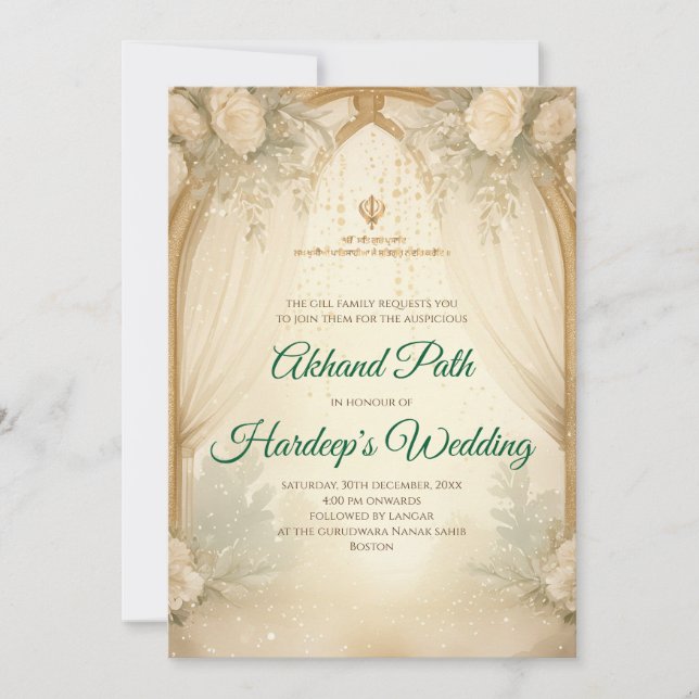 Inbjudan till Sri Akhand Path Digital Akhand Sahib (Framsida)